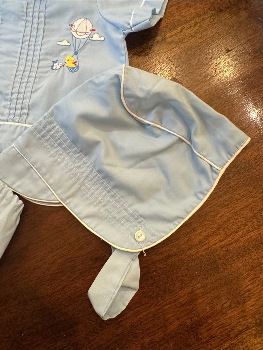 Vintage 3 piece Baby Boys Light Blue Three-Piece Outfit with Hat